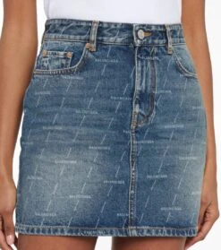 Balenciaga Bedruckter Jeansrock -Odabashsa Geschaft P00532735 d1