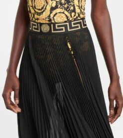 Versace Plissierter Maxirock -Odabashsa Geschaft P00574215 d1