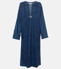Valentino Midikleid Aus Denim
