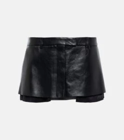 Miu Miu Low-Rise-Minirock Aus Leder