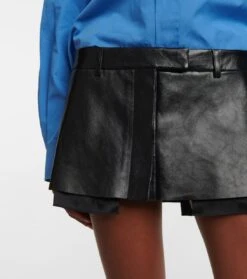 Miu Miu Low-Rise-Minirock Aus Leder -Odabashsa Geschaft P00654540 d1