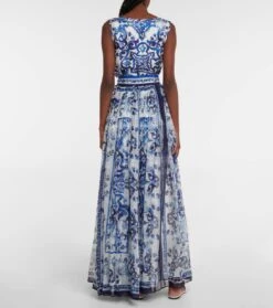 Dolce & Gabbana Maxirock Aus Einem Seidenchiffon -Odabashsa Geschaft P00695998 b2