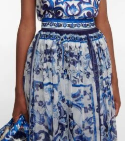 Dolce & Gabbana Maxirock Aus Einem Seidenchiffon -Odabashsa Geschaft P00695998 d1