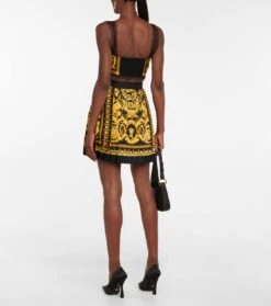 Versace High-Rise-Minirock Barocco Aus Seide -Odabashsa Geschaft P00699002 b2