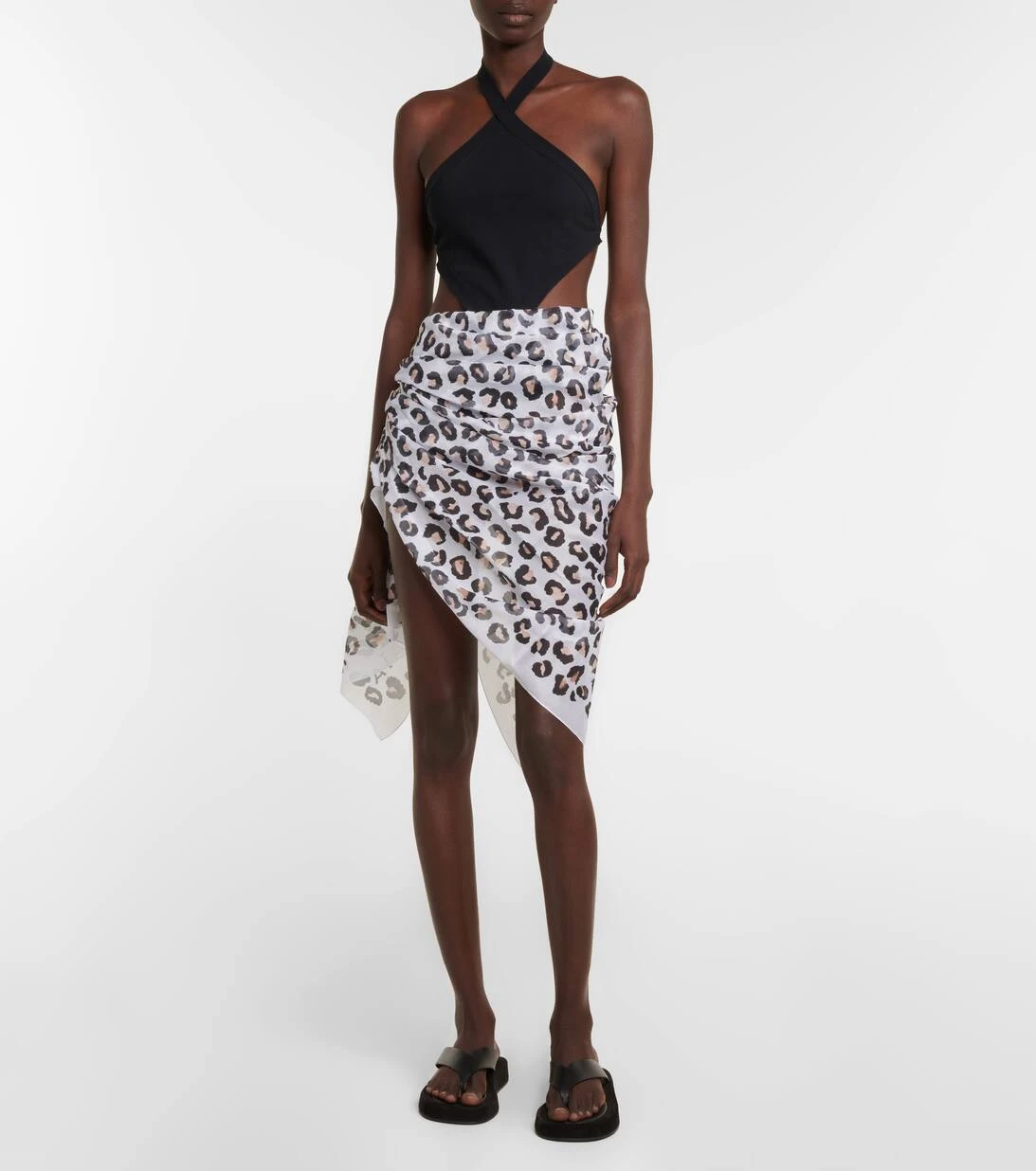 ALAIA Cover-up Aus Baumwolle Mit Leopardenmuster 2 ALAIA Cover-up Aus Baumwolle Mit Leopardenmuster – Bild 2