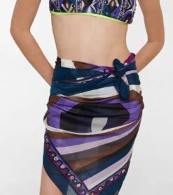 Bedrucktes Cover-up Aus Baumwolle -Odabashsa Geschaft P00707980 d1