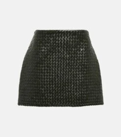 Bottega Veneta Minirock Intrecciato Aus Leder