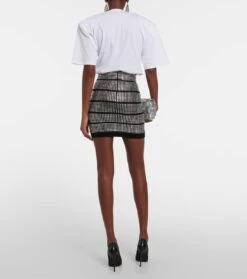 Verzierter Minirock Aus Jersey -Odabashsa Geschaft P00741707 b2