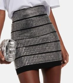 Verzierter Minirock Aus Jersey -Odabashsa Geschaft P00741707 d1