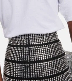 Verzierter Minirock Aus Jersey -Odabashsa Geschaft P00741707 d2