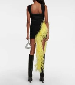 Minirock Aus Strick Mit Federn -Odabashsa Geschaft P00741807 b2