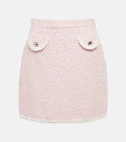 Bestickter High-Rise-Minirock Aus Lurex®