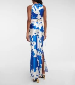 Bedruckter Maxirock Esme Aus Seide -Odabashsa Geschaft P00745824 b2