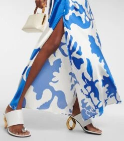 Bedruckter Maxirock Esme Aus Seide -Odabashsa Geschaft P00745824 d2