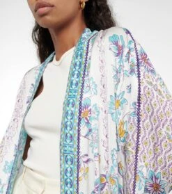 Bedruckter Kaftan Erica Aus Satin -Odabashsa Geschaft P00746489 d1