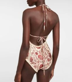 Zimmermann Bedruckter Badeanzug Vitali Keyhole Crochet -Odabashsa Geschaft P00751721 b2