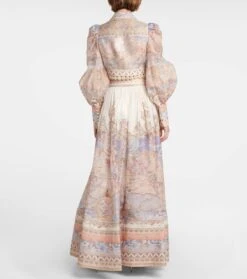 Zimmermann Maxirock High Tide Aus Seide Und Leinen -Odabashsa Geschaft P00753364 b2