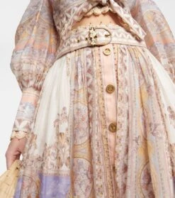 Zimmermann Maxirock High Tide Aus Seide Und Leinen -Odabashsa Geschaft P00753364 d1