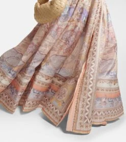 Zimmermann Maxirock High Tide Aus Seide Und Leinen -Odabashsa Geschaft P00753364 d2