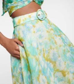 Zimmermann Maxirock High Tide Aus Leinen Und Seide -Odabashsa Geschaft P00753381 d1