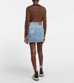 Loewe Minirock Anagram Aus Denim -Odabashsa Geschaft P00755051 b2