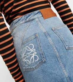 Loewe Minirock Anagram Aus Denim -Odabashsa Geschaft P00755051 d2