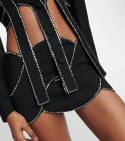 Area Verzierter Minirock Aus Wolle 7 Area Verzierter Minirock Aus Wolle -Odabashsa Geschaft P00755534 d1