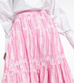 Bedruckter Maxirock Aus Baumwolle 7 Bedruckter Maxirock Aus Baumwolle -Odabashsa Geschaft P00765038 d1