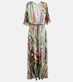 Bedruckter Cover-up Aus Seide