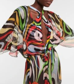 Bedruckter Cover-up Aus Seide -Odabashsa Geschaft P00769226 d1