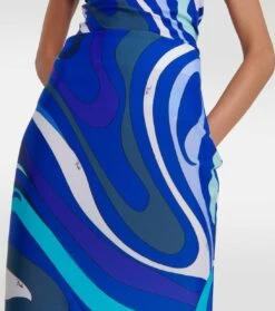 Bedruckter High-Rise-Maxirock -Odabashsa Geschaft P00769597 d1