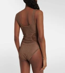 Badeanzug Fern Aus Mesh Mit Kristallen -Odabashsa Geschaft P00774170 b2