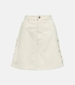 Chloé High-Rise-Rock Aus Baumwolle Und Leinen