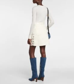 Chloé High-Rise-Rock Aus Baumwolle Und Leinen -Odabashsa Geschaft P00782244 b2