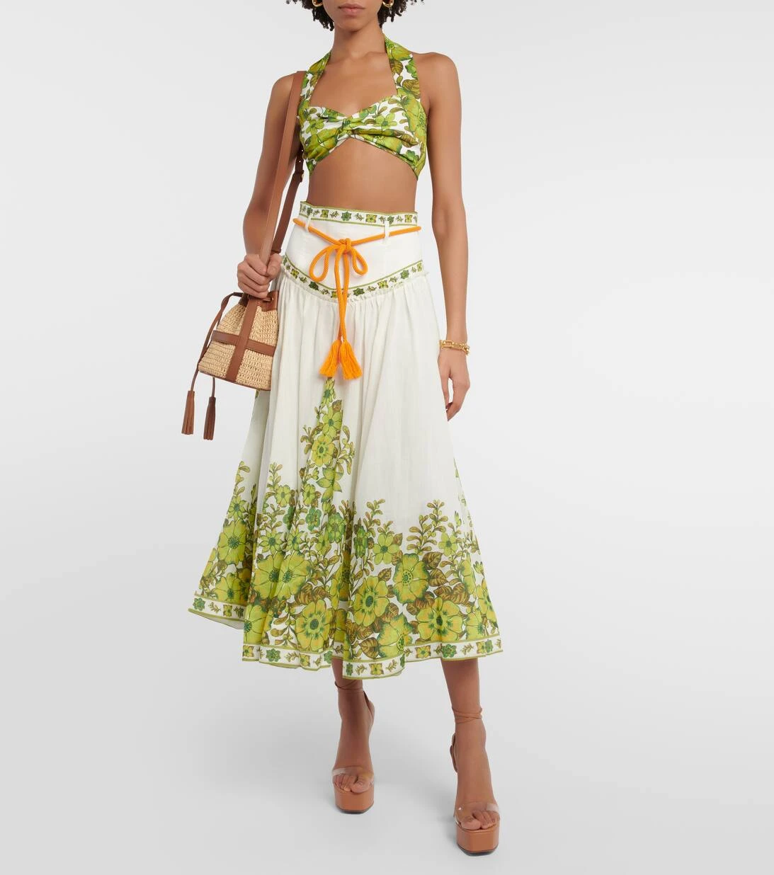 Bedruckter Midirock Wallis Aus Leinen 2 Bedruckter Midirock Wallis Aus Leinen – Bild 2