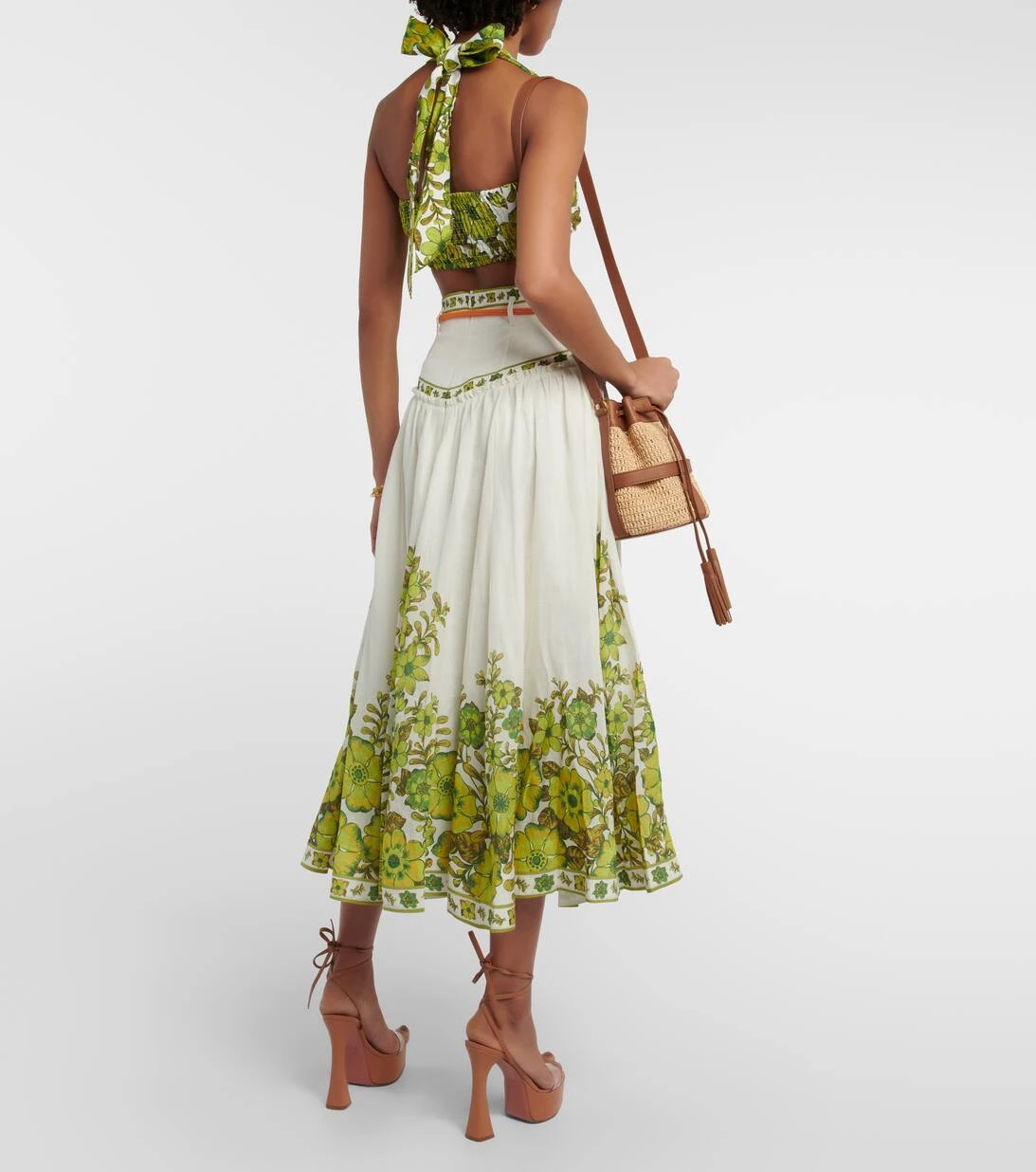 Bedruckter Midirock Wallis Aus Leinen 3 Bedruckter Midirock Wallis Aus Leinen – Bild 3