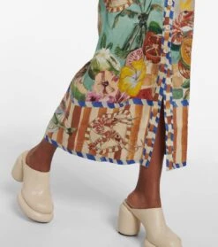 Bedruckter Maxirock Theo Aus Leinen -Odabashsa Geschaft P00783509 d2