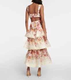 Zimmermann Wonderland Midirock Aus Seide Und Leinen -Odabashsa Geschaft P00784031 b2