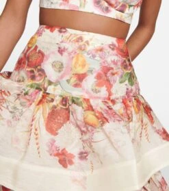 Zimmermann Wonderland Midirock Aus Seide Und Leinen -Odabashsa Geschaft P00784031 d1