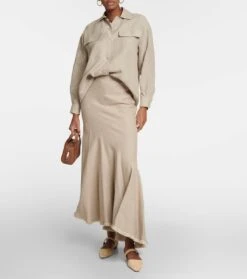 Max Mara Maxirock Aus Leinen -Odabashsa Geschaft P00790099 b2