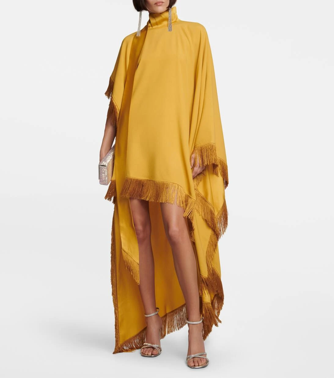 Kaftan Fringed California Aus Crêpe 2 Kaftan Fringed California Aus Crêpe – Bild 2