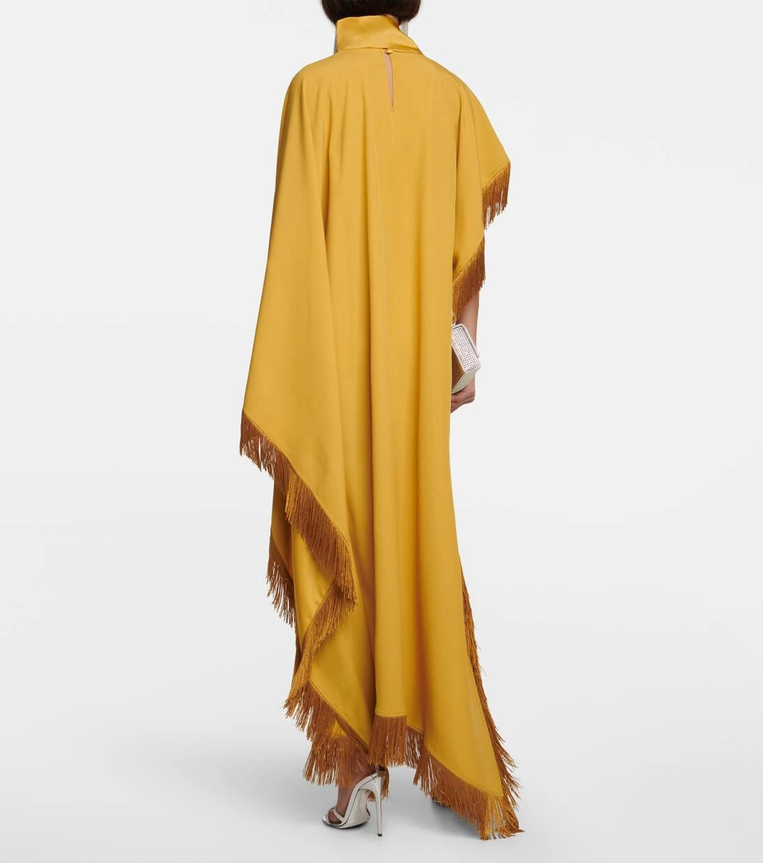 Kaftan Fringed California Aus Crêpe 3 Kaftan Fringed California Aus Crêpe – Bild 3