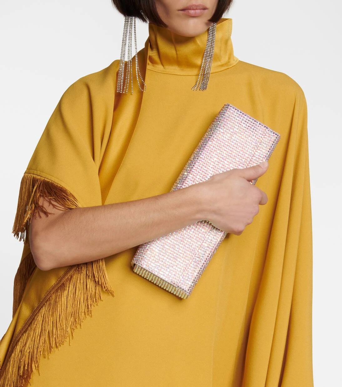 Kaftan Fringed California Aus Crêpe 4 Kaftan Fringed California Aus Crêpe – Bild 4