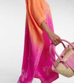 Bedrucktes Midikleid Aus Seide -Odabashsa Geschaft P00799049 d2