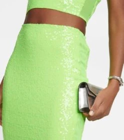 Norma Kamali High-Rise-Maxirock Mit Pailletten -Odabashsa Geschaft P00800821 d1